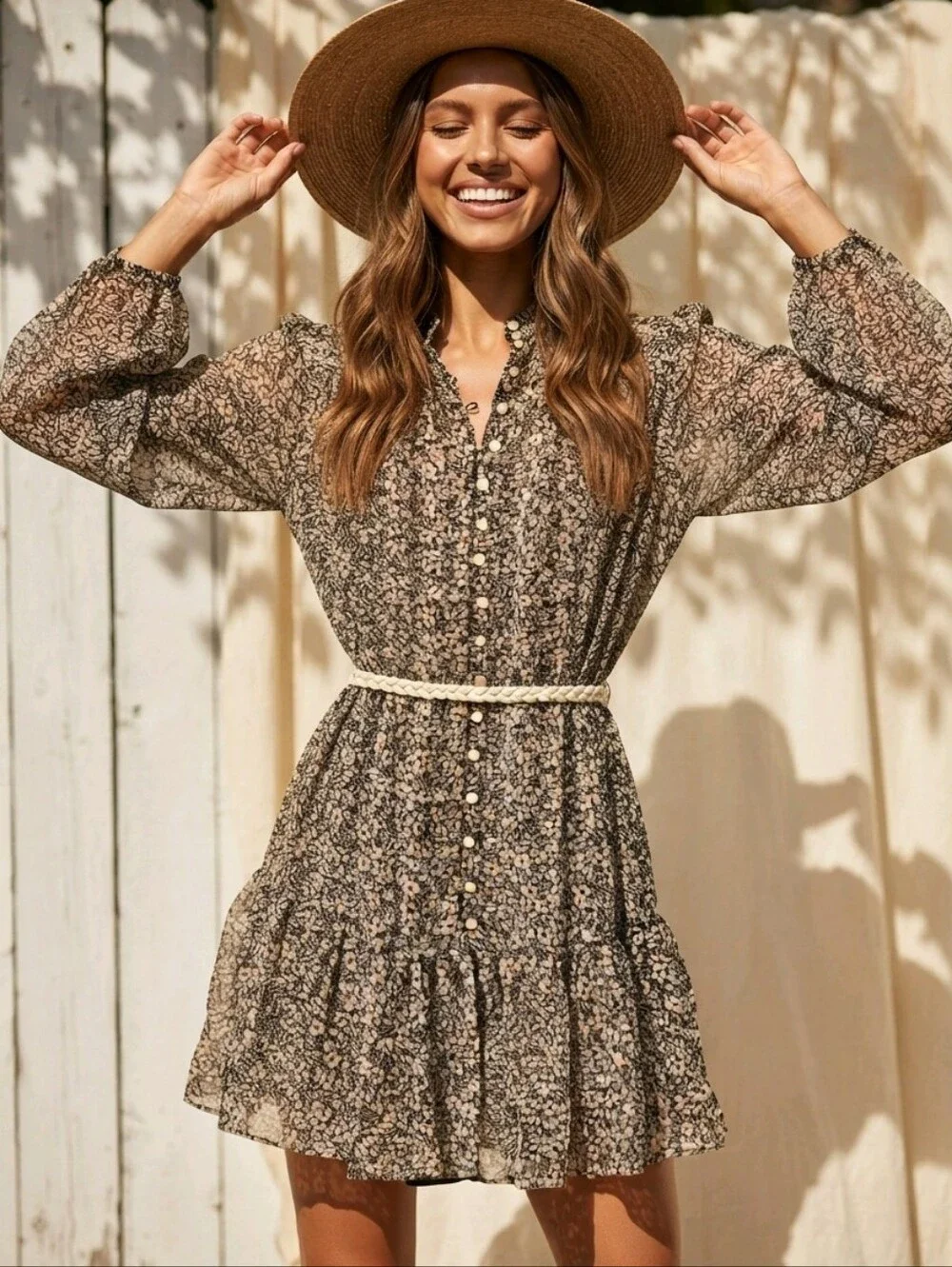Olivaceous lightweight floral