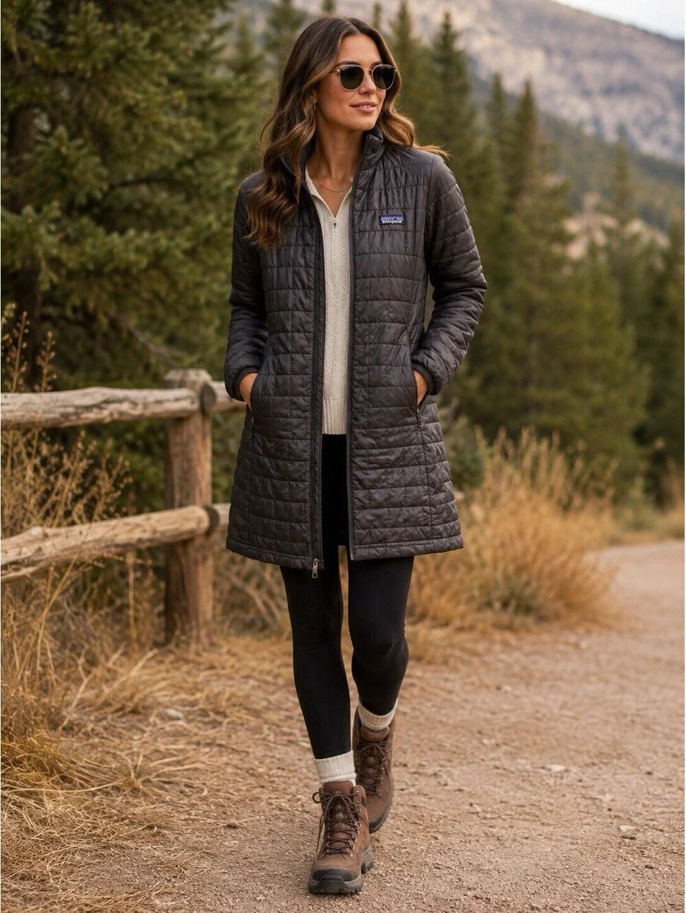 Patagonia Womens Nano Puff Parka Jacket Black Quilted Insulated Coat STY26870