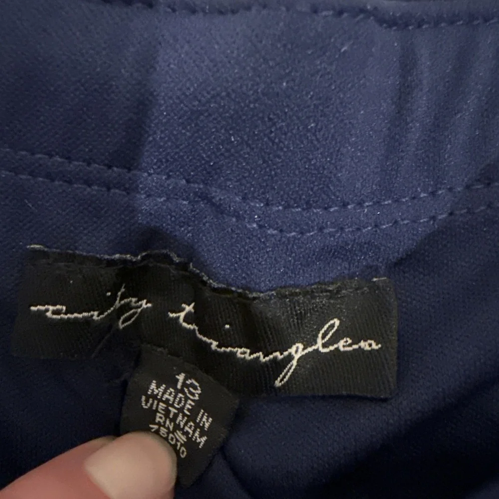 Y2K City Triangles Navy Blue‎ Ruffled Bandage Mini Dress Size 13
