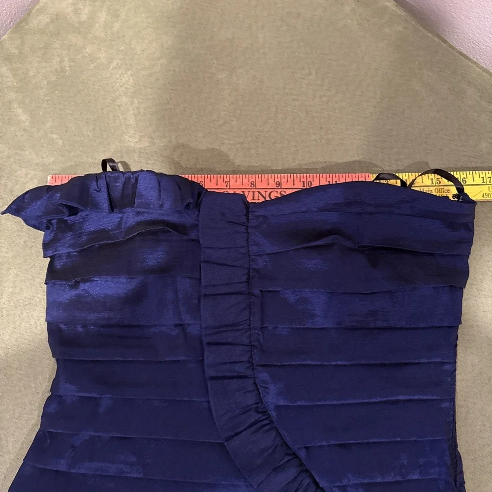 Y2K City Triangles Navy Blue‎ Ruffled Bandage Mini Dress Size 13