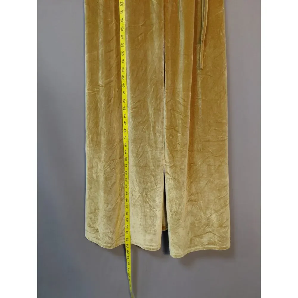 NWT BALTICBØRN Lining Baltic Born Gold Wrap Maxi Dress Solid Short Sleeve Size L