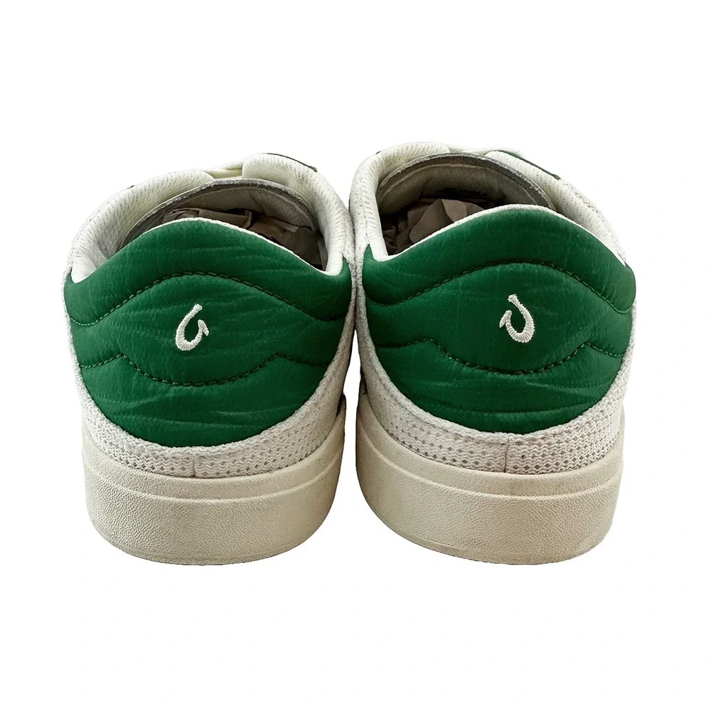 OLUKAI Kilea Leather‎ Sneakers • Women's 10 • off white, green