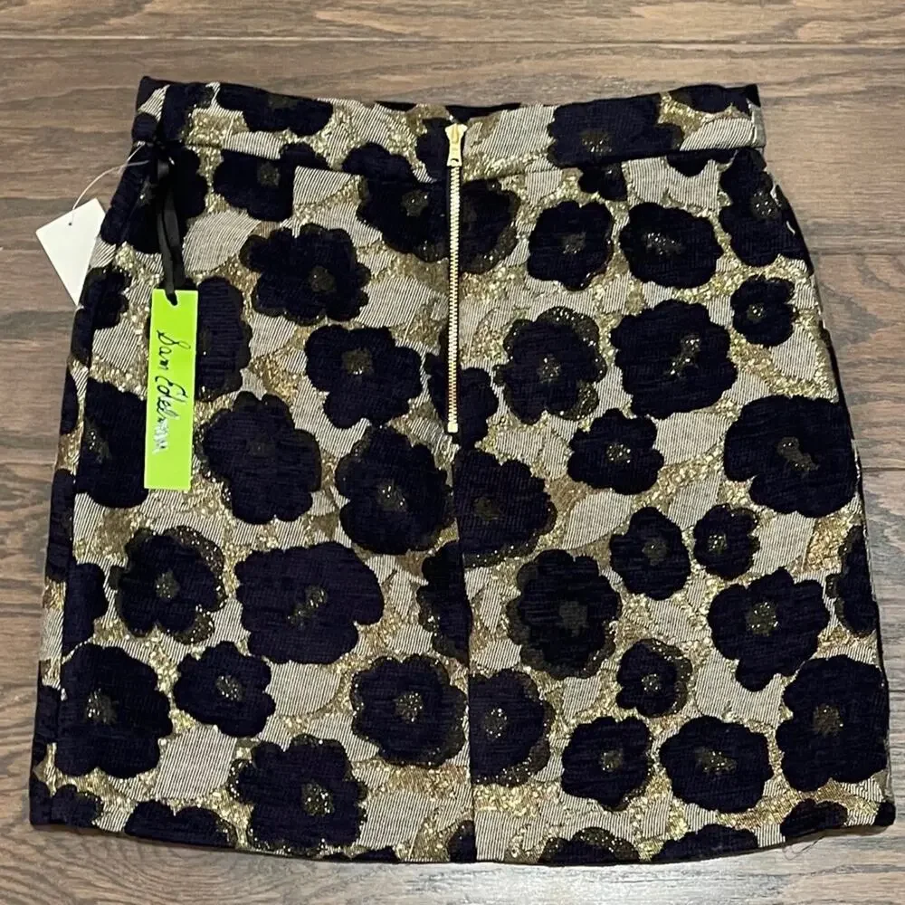 Sam Edelman The Weekender Floral Metallic Jacquard Mini Skirt Size 2 NWT