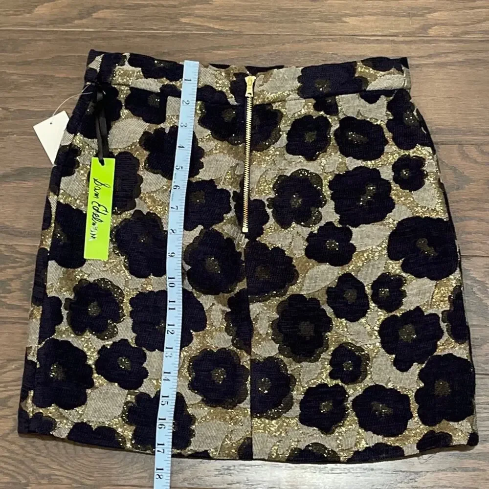 Sam Edelman The Weekender Floral Metallic Jacquard Mini Skirt Size 2 NWT