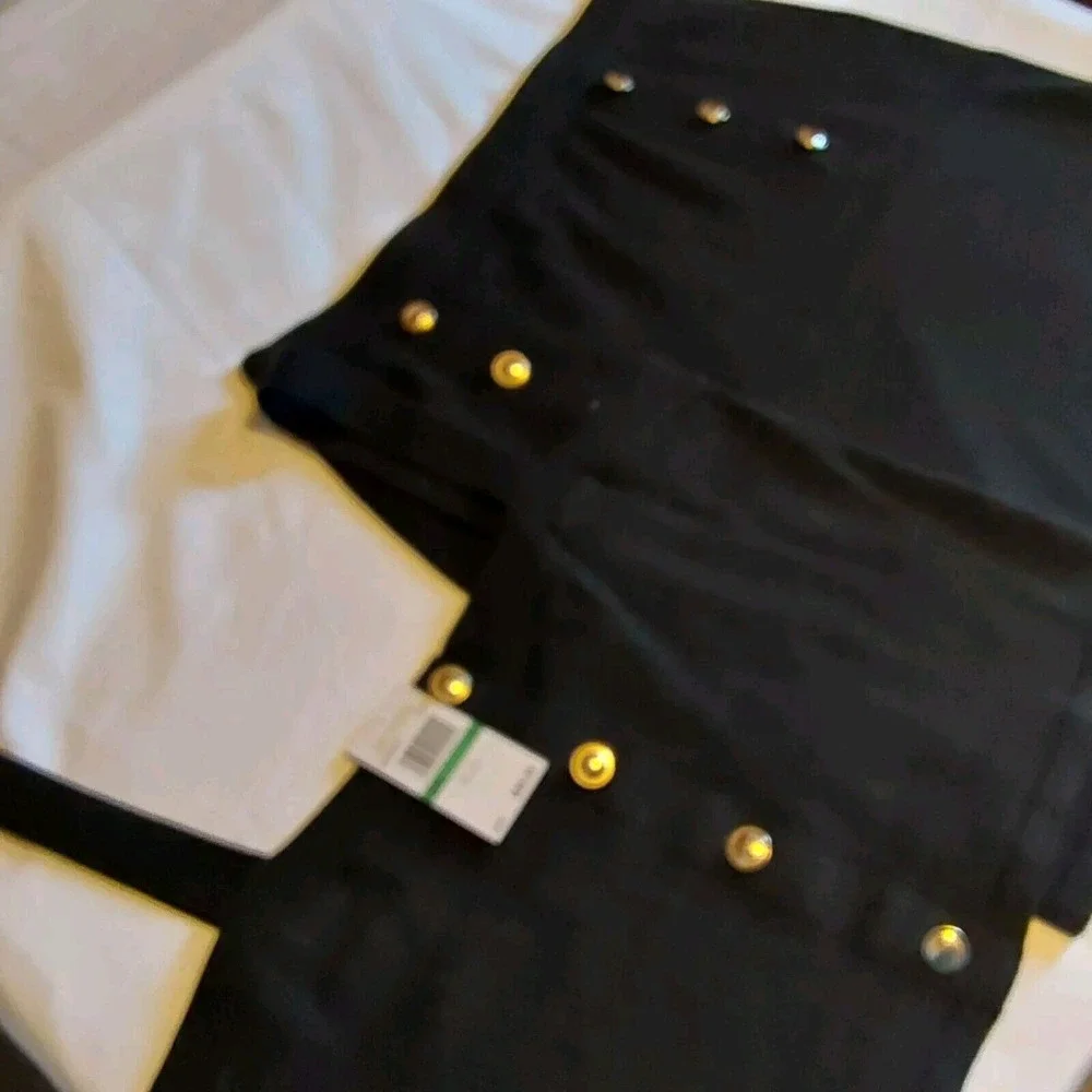 Womens Michael Kors Black 2 Piece Set Sweater Tank &‎ Skirt Size Large NWT $98