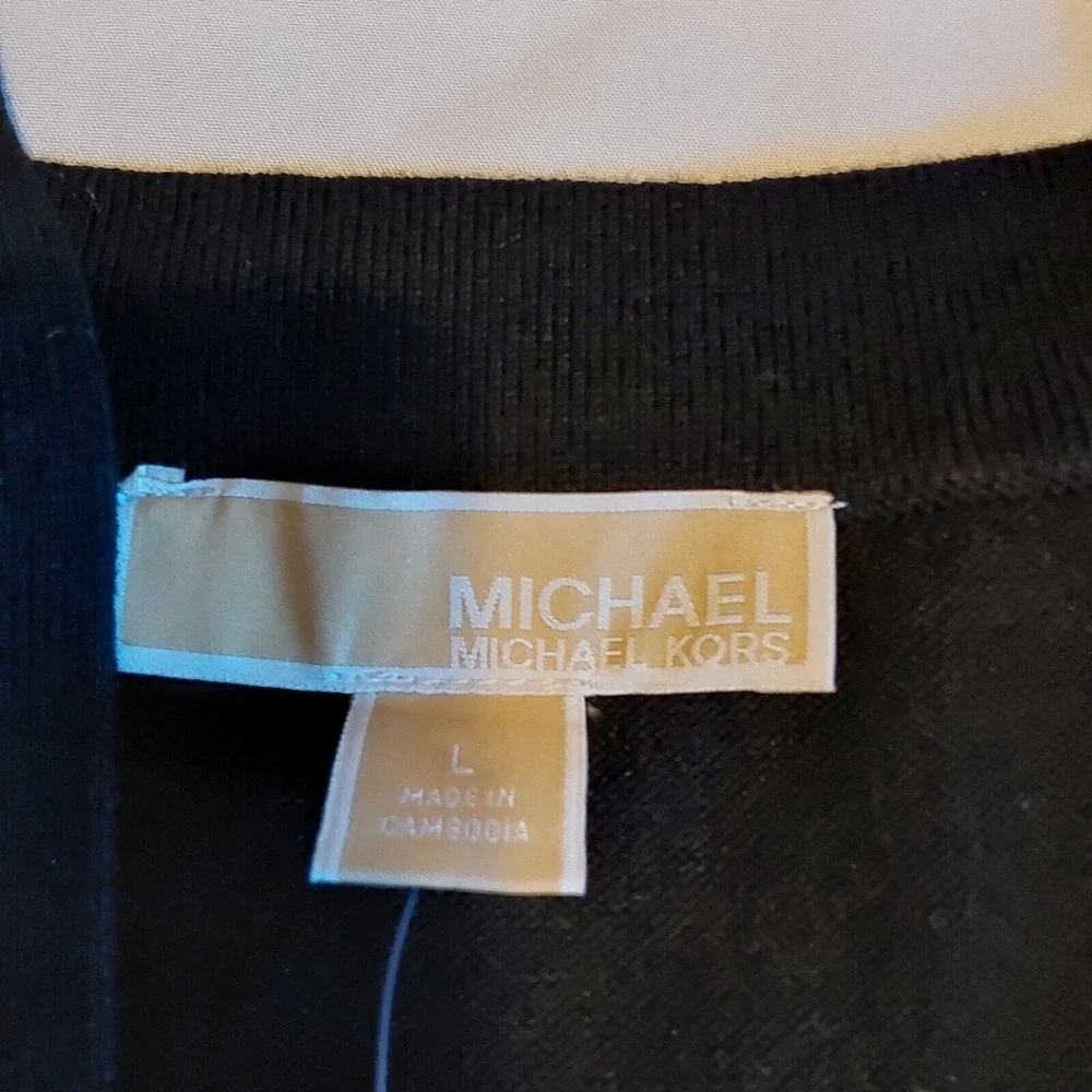 Womens Michael Kors Black 2 Piece Set Sweater Tank &‎ Skirt Size Large NWT $98