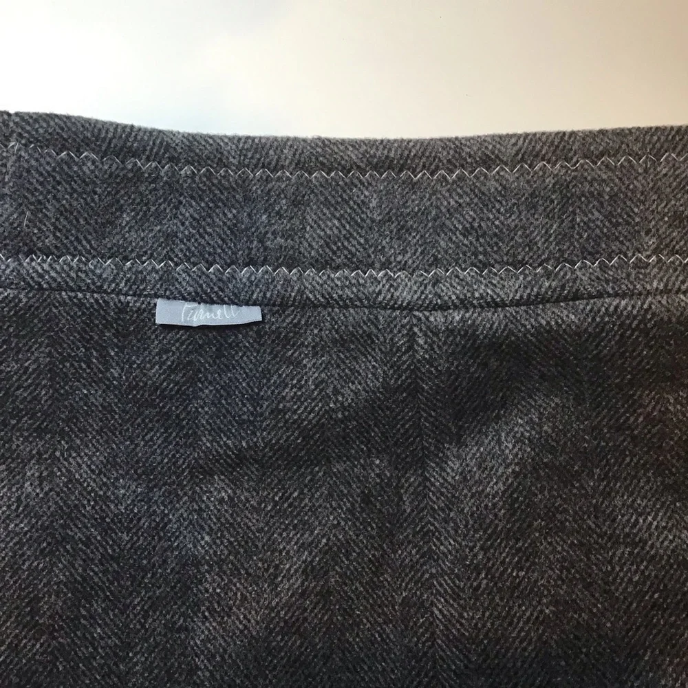 Purnell 12 31 Santa Barbara‎ Work Wear Gray Zip Skirt Wrap Look Wool Blend