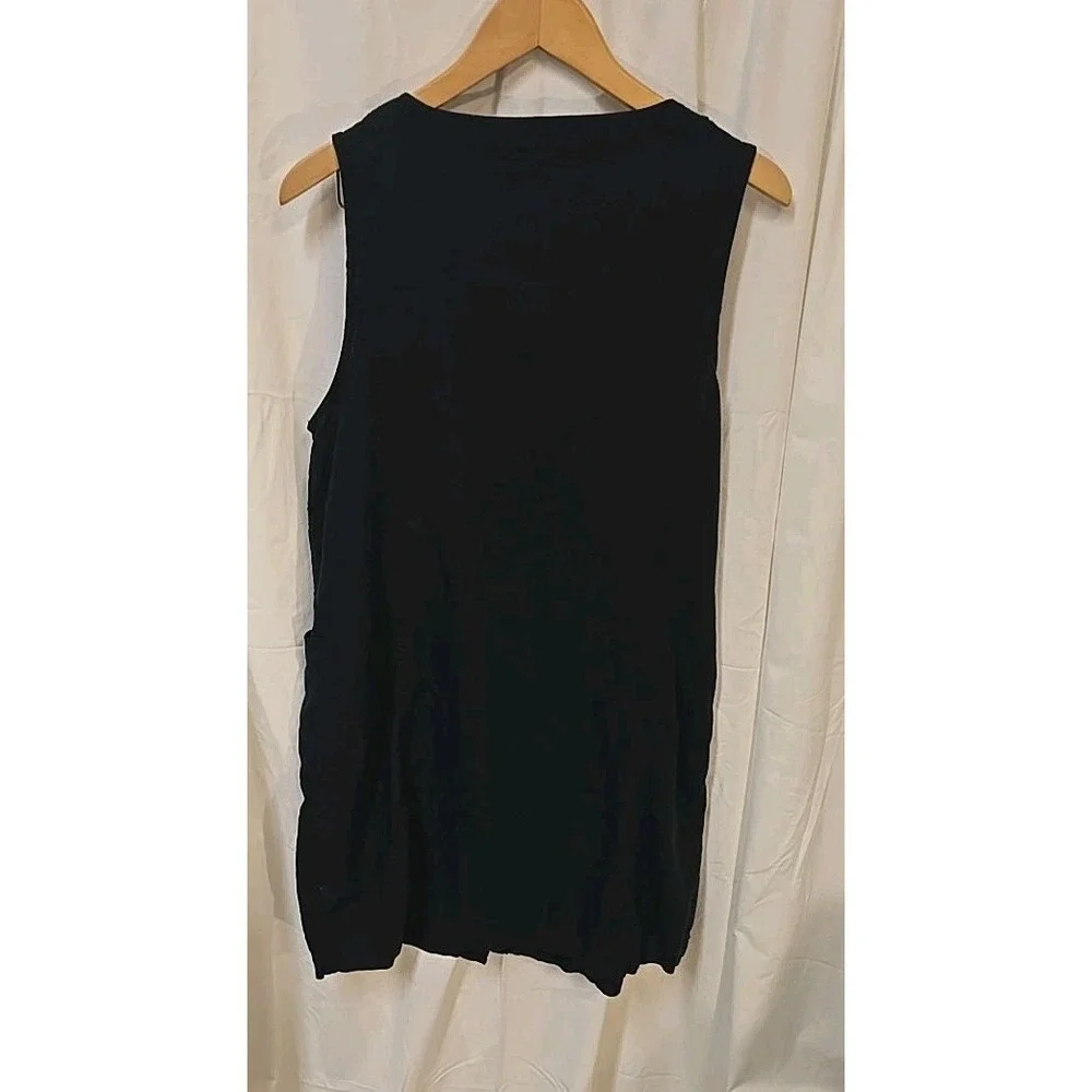 FatFace Binny Black Button Linen Dress Cottagecore L Quiet Luxury‎