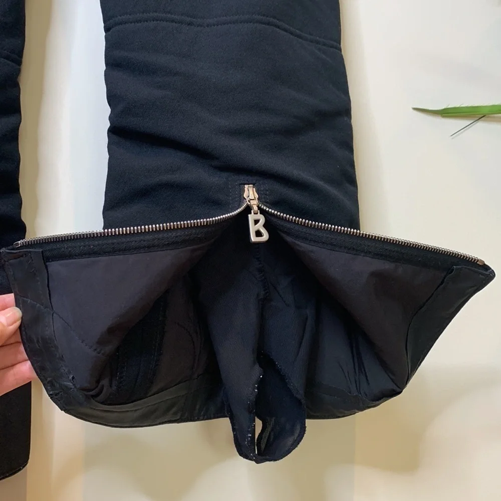 Bogner | Matte Black Vintage Ski Snow Snowboard Insulated Nylon Wool Blend Pants