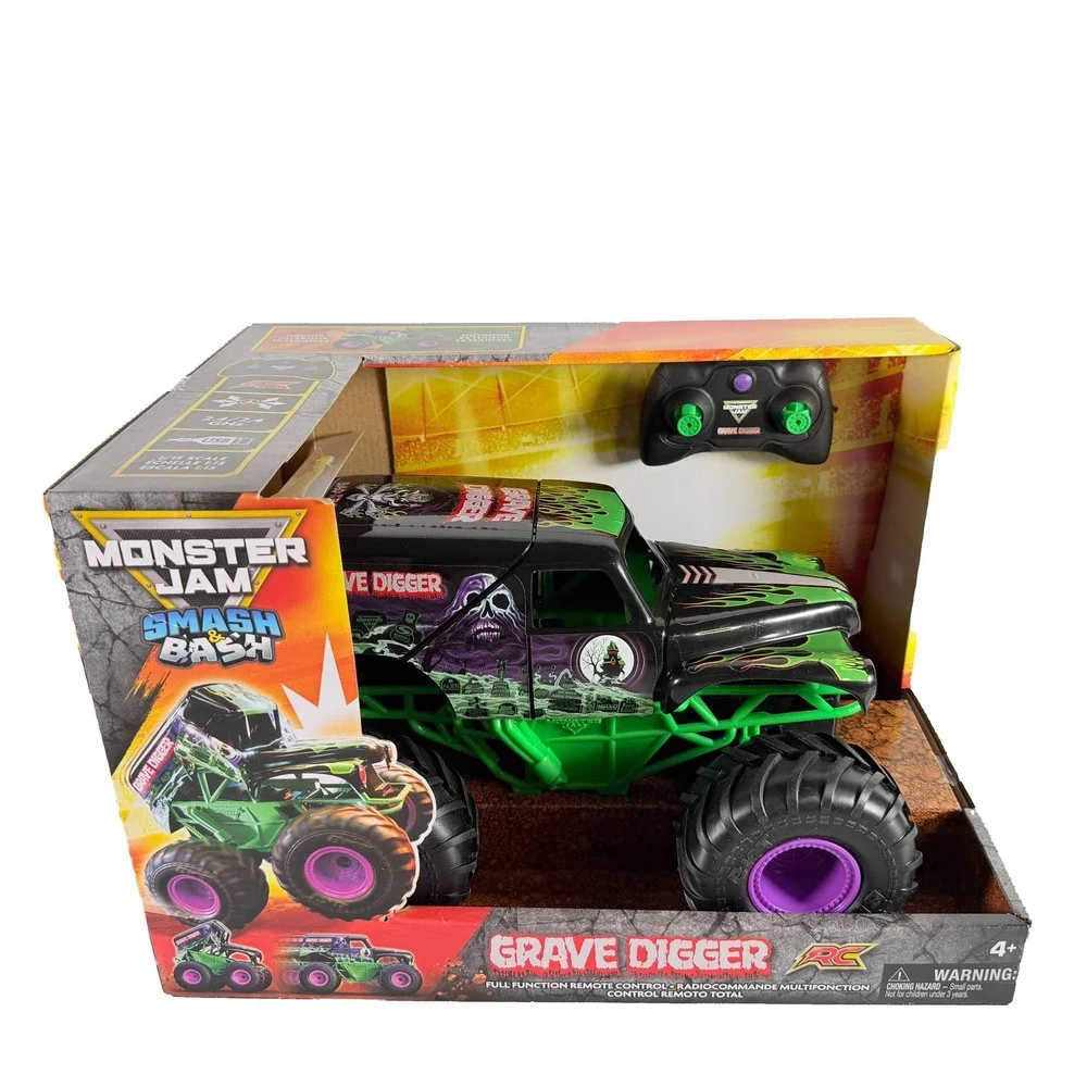 Monster Jam Smash & Bash Grave Digger Remote Control Truck 1:15 Scale New