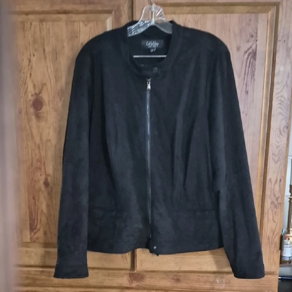 Coffee Shop Plus Size Black Moto Jacket 2X