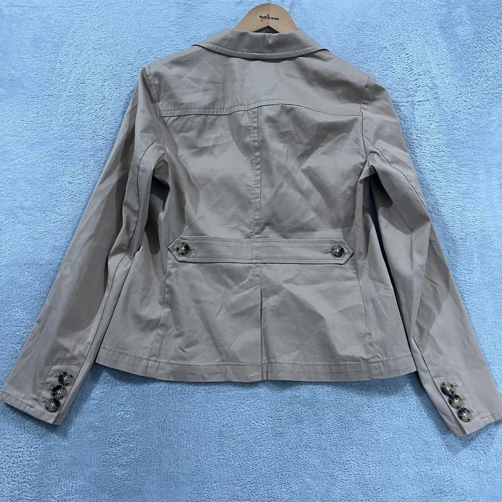 Talbots Jacket Womens 4 Blazer Tan Khaki Pockets‎ Casual Academia Preppy