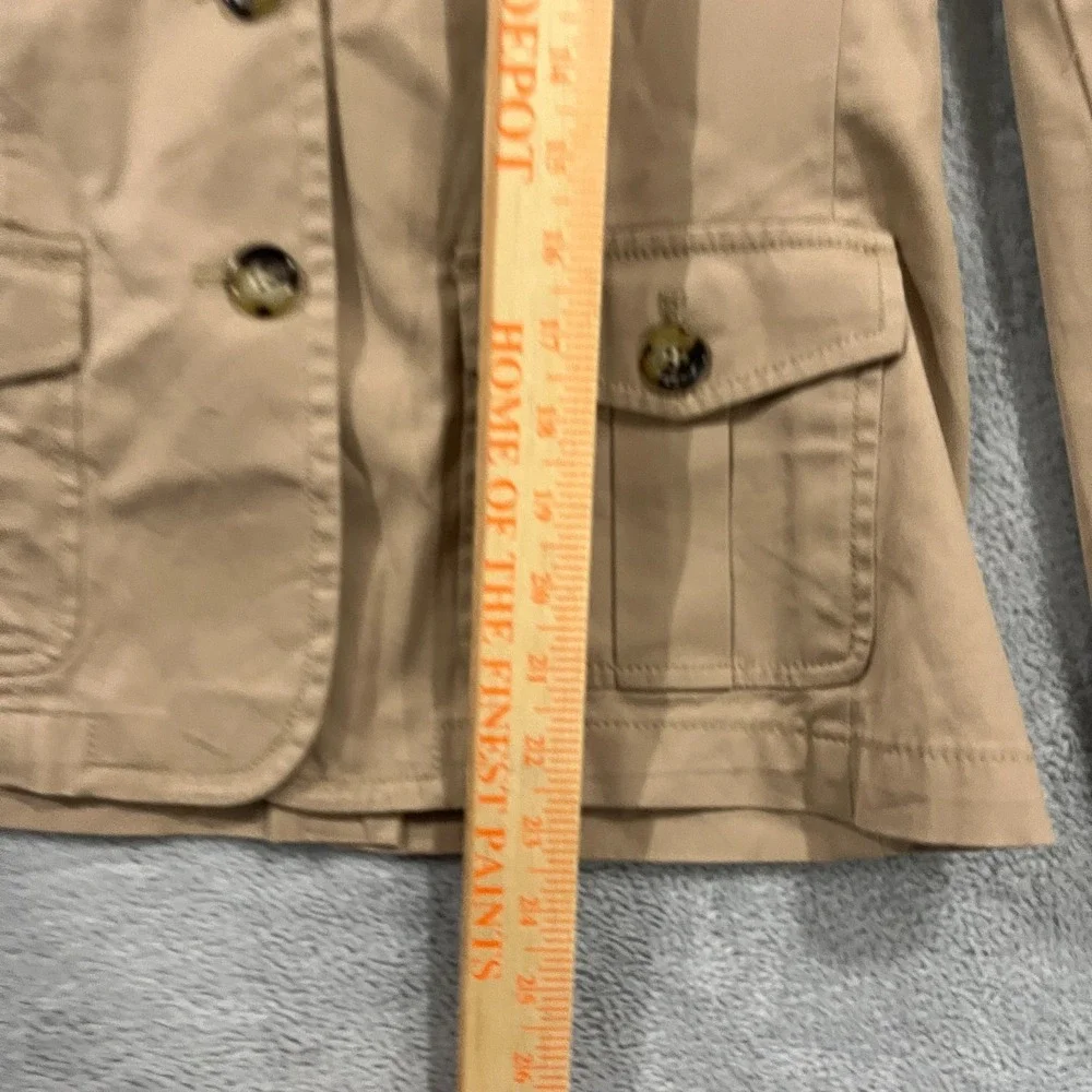 Talbots Jacket Womens 4 Blazer Tan Khaki Pockets‎ Casual Academia Preppy