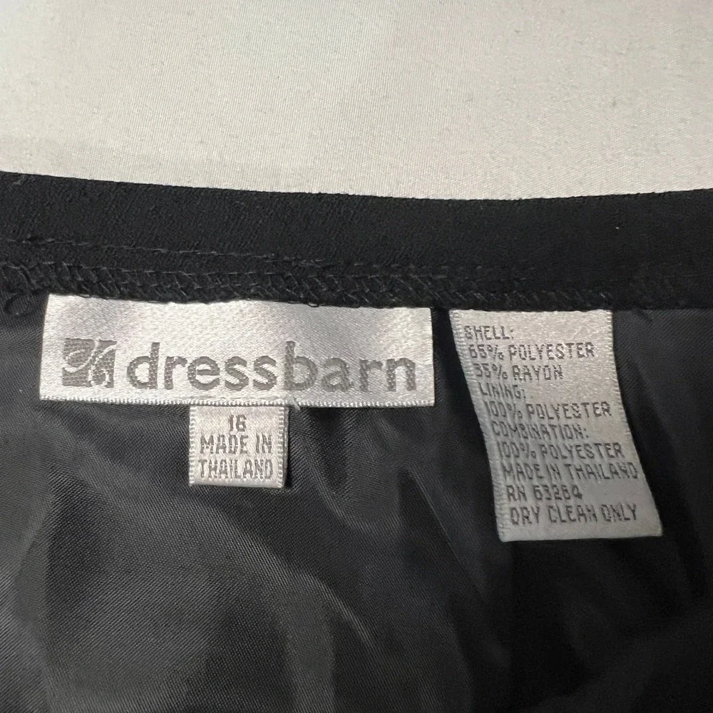 Dress Barn Black Midi Skirt Women's Size 16 Career Pencil Slit Lined Closet‎