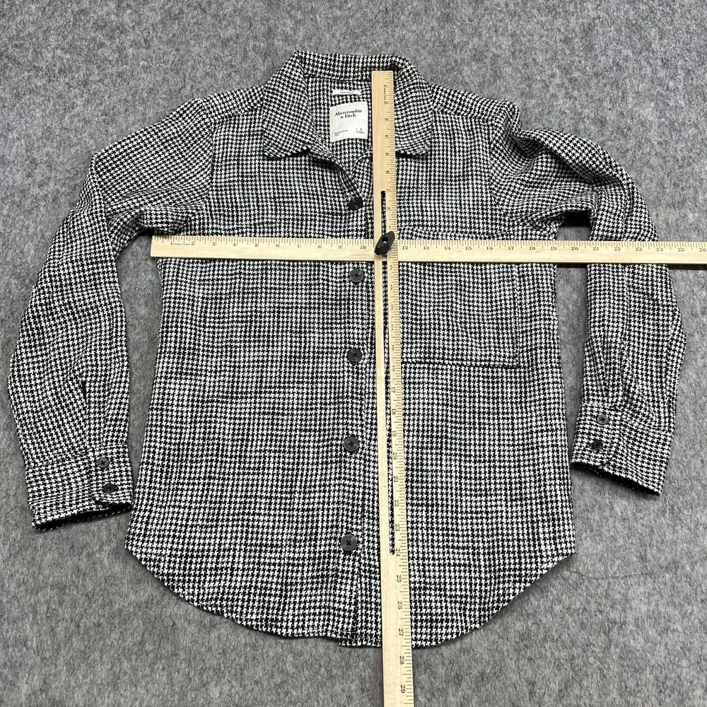Abercrombie & Fitch Jacket Womens S Black Houndstooth Oversized Button Preppy‎