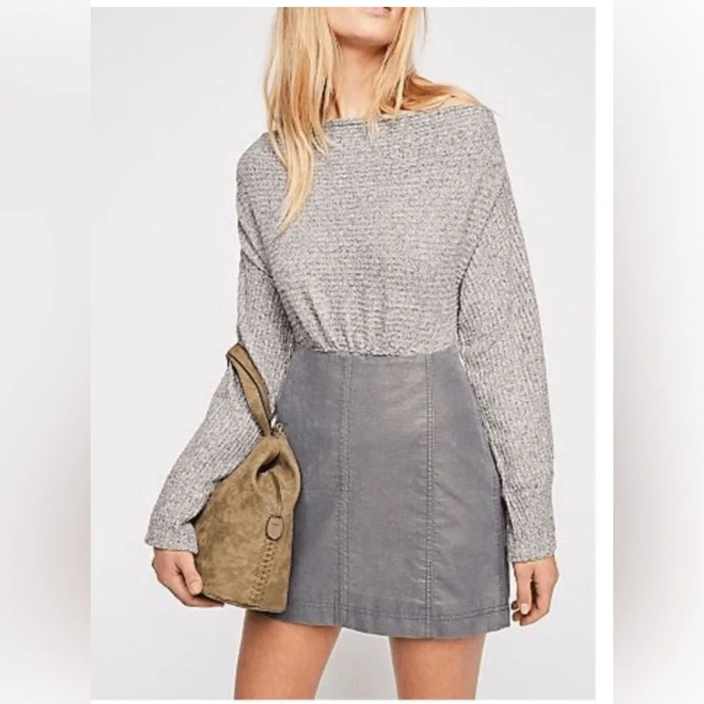 Free People Modern Femme Vegan‎ Suede Mini Skirt