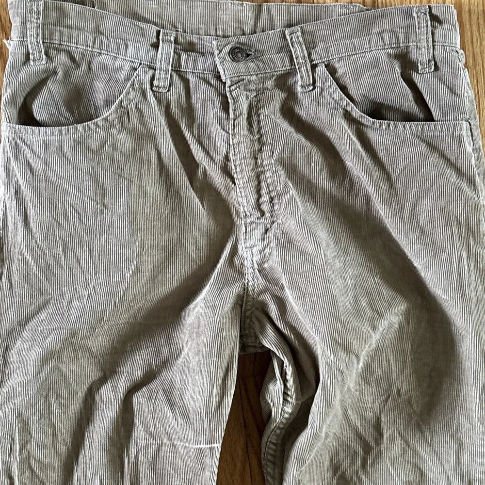 Vintage 70's Levi's Corduroy Pants‎ Men's 34x32 White Tab Light Brown Talon 42