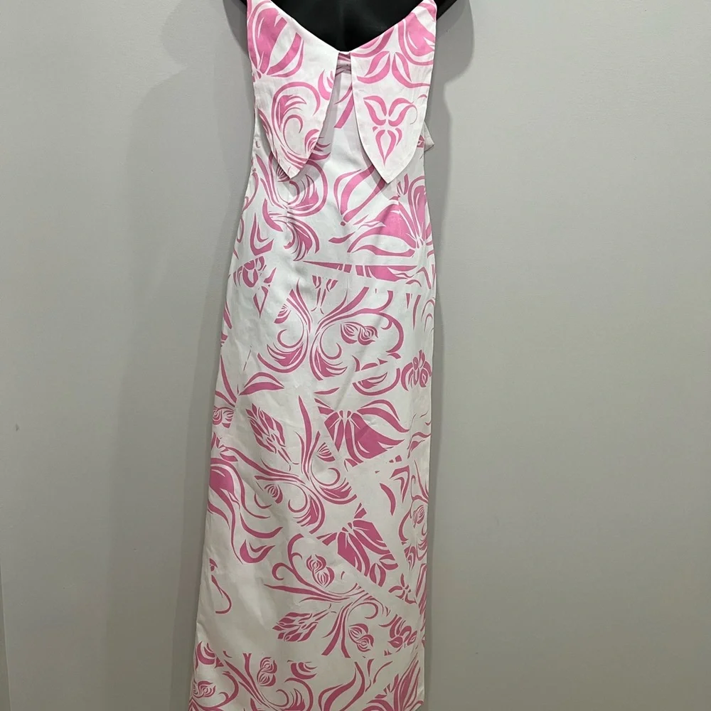 Milly Pink and White Printed Maxi Dress size 4‎