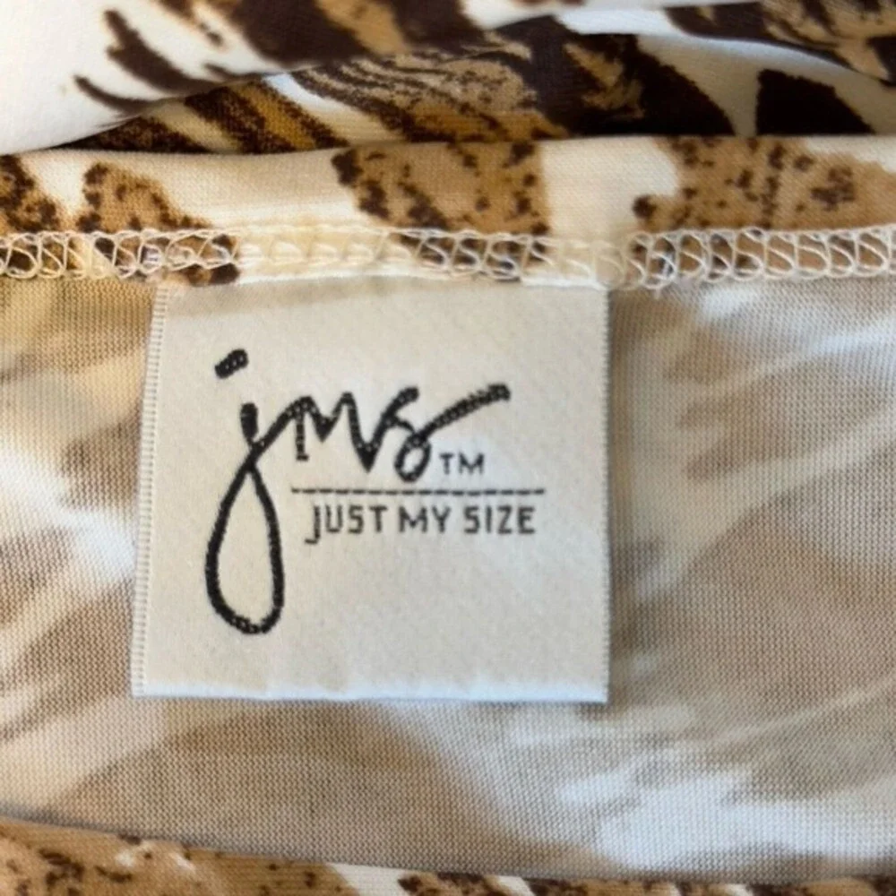 JMS Just My Size Leopard Print Damask Border Scoop Neck Sleeveless Shift Dress‎