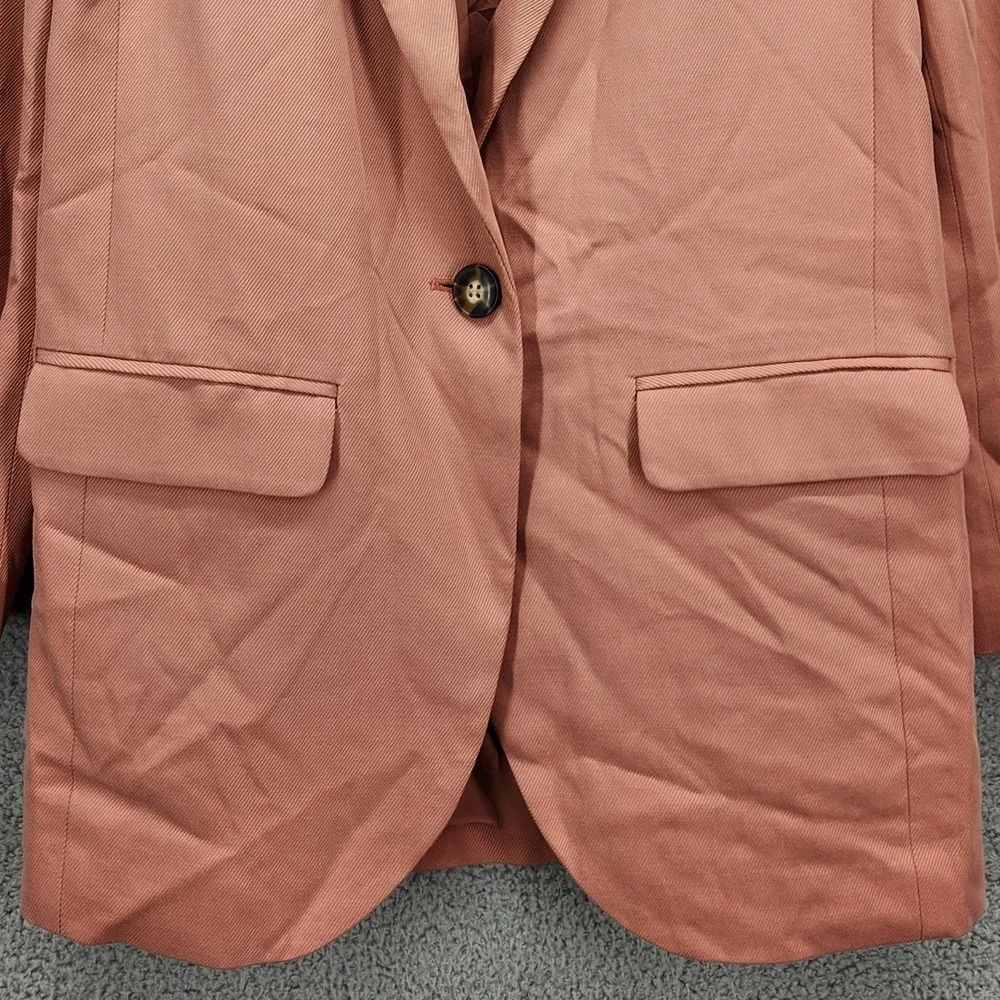 Madewell Rosy Pink Linen Blend Blazer Womens XXS Single‎ Button Lapel Collar