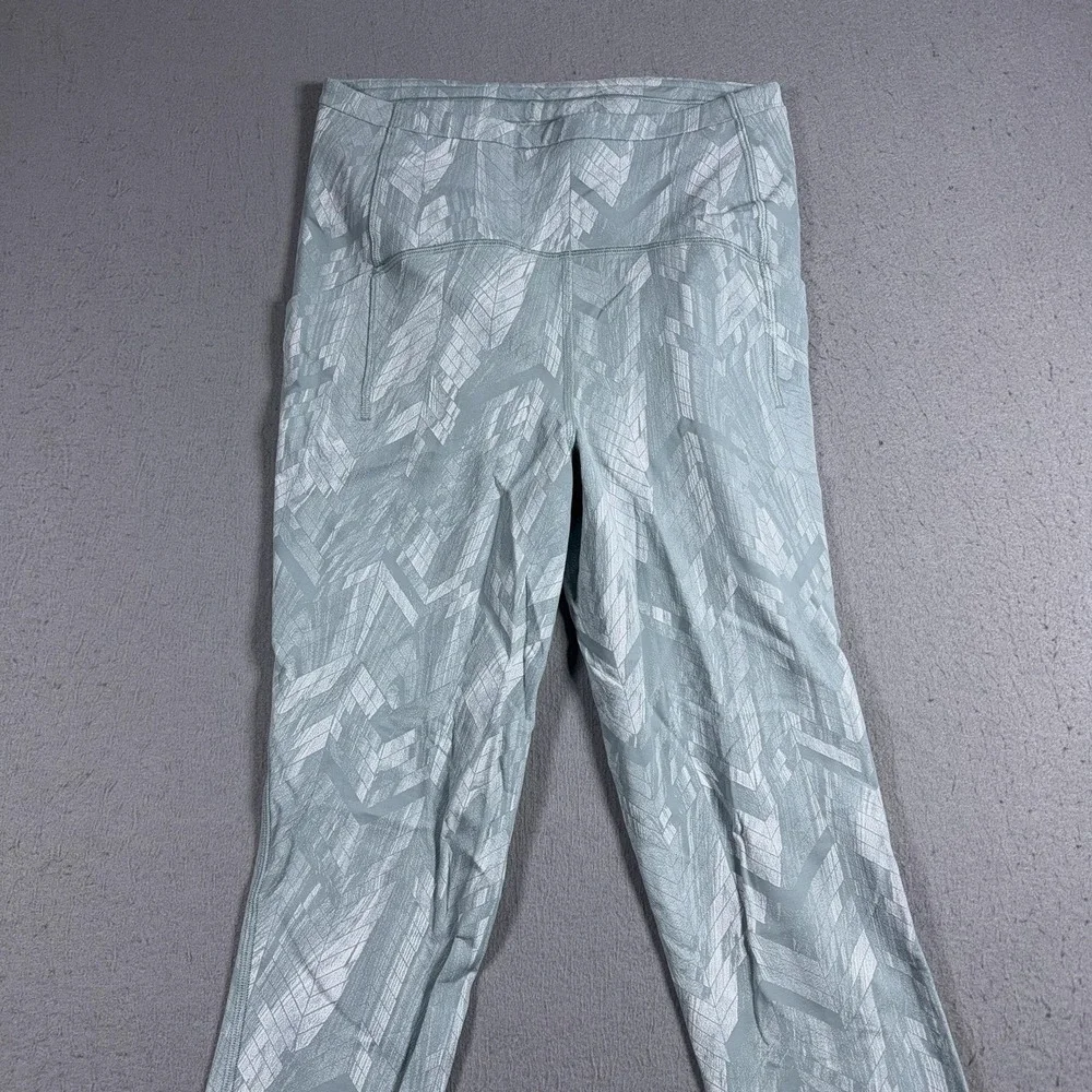 Lululemon Align Yoga Pants Size 6 Green Geometric High Rise Women Sport Leggings