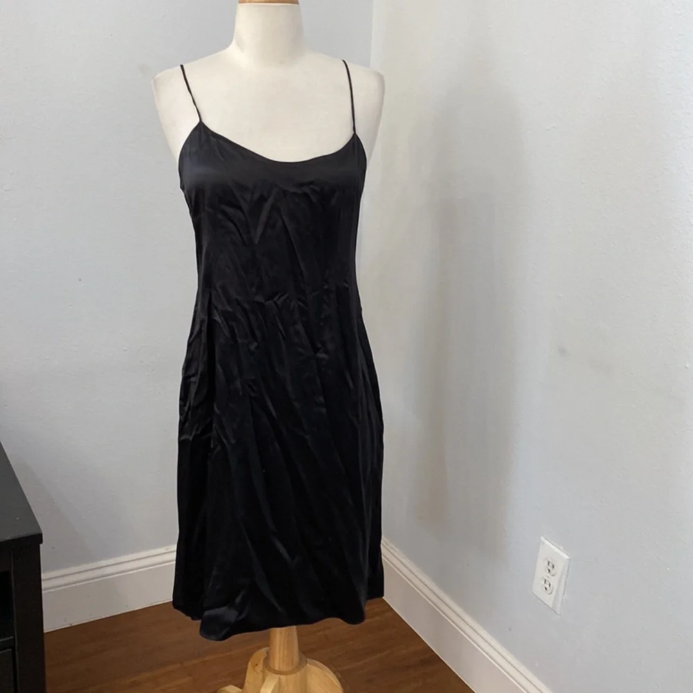 Rickie‎ Freeman Teri Jon Silk Satin Slip Dress 2 Minimalist Cocktail Luxury