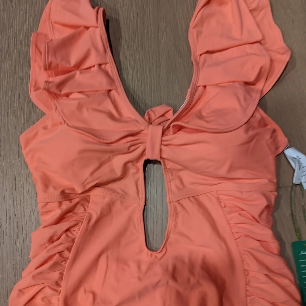 Coral Ruffled Swimsuit