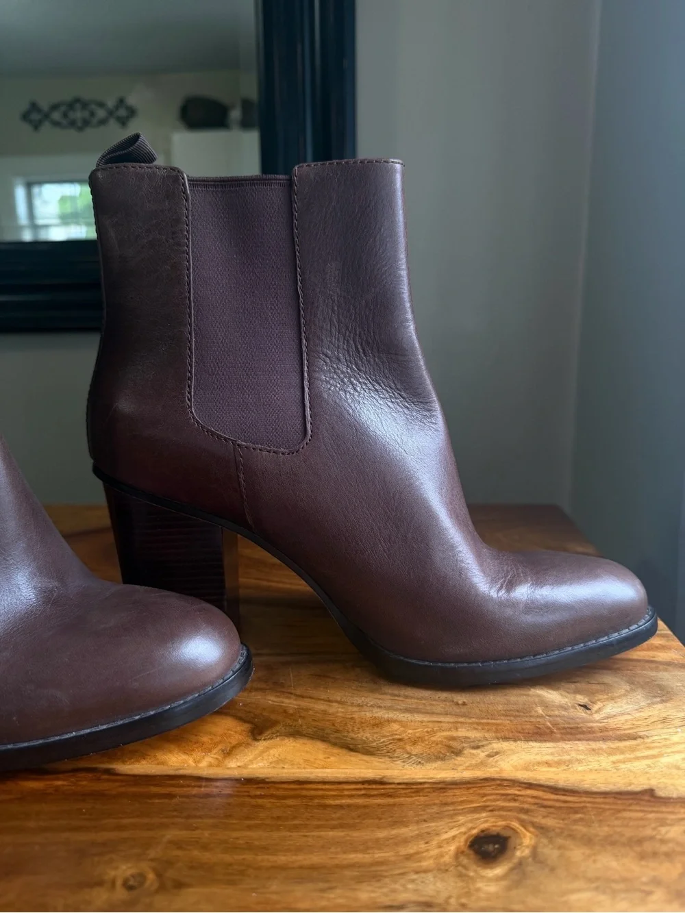 Women’s Cole Haan Brown Leather Block Heel Chelsea Ankle Boots Size 9