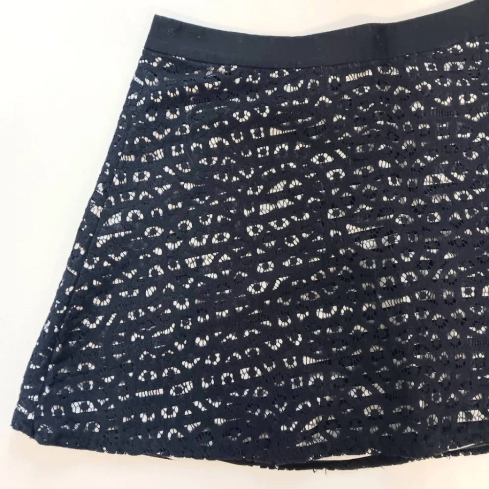 The Limited cotton blend preppy lace & stripe mini skirt. Size 12