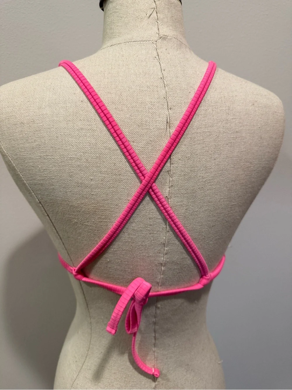 Wild Fable Pink Ribbed Triangle Top