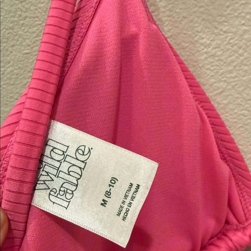 Wild Fable Pink Ribbed Triangle Top