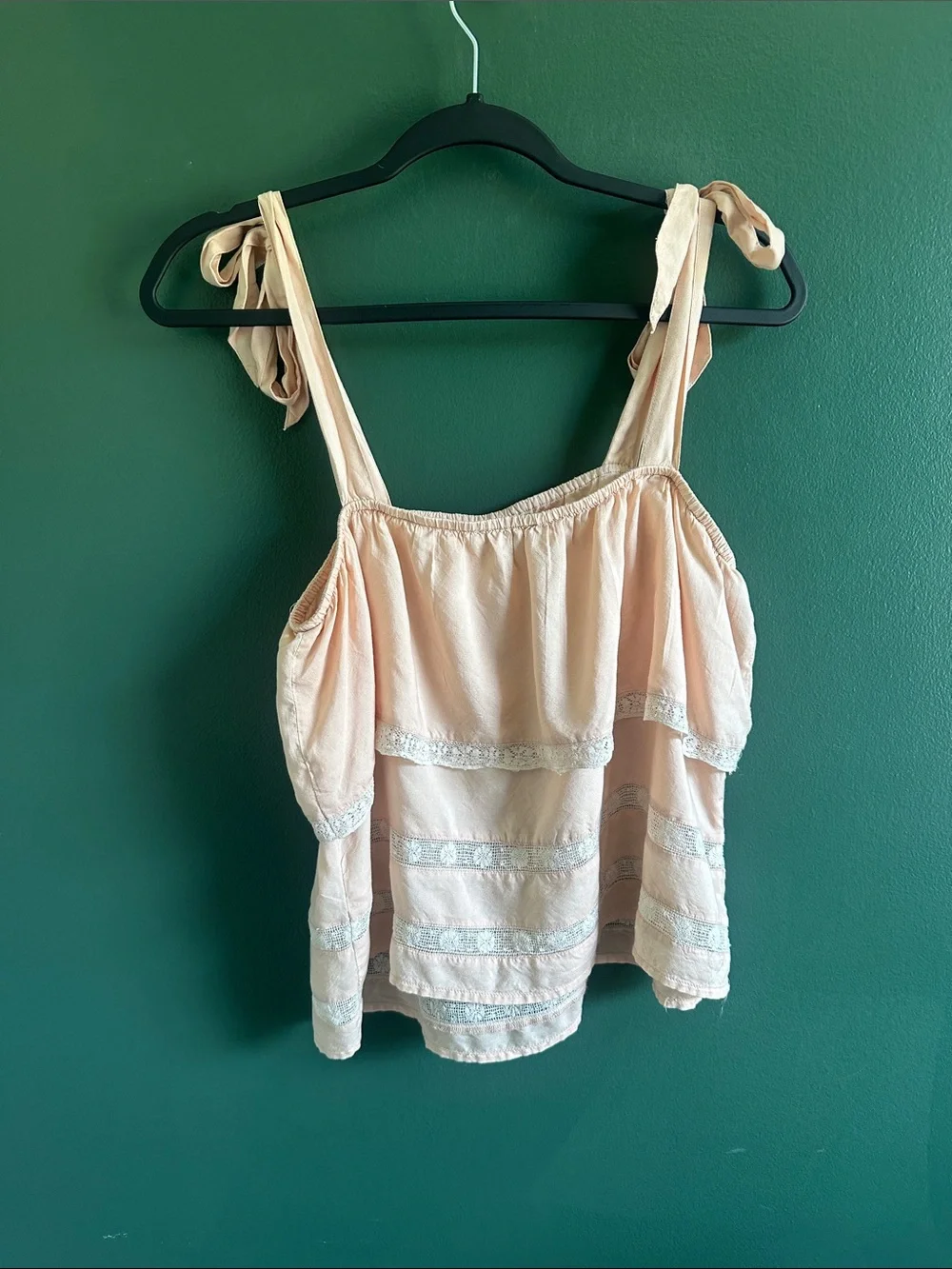 American Eagle Outfitters Peach Ruffle Tie-Shoulder Camisole