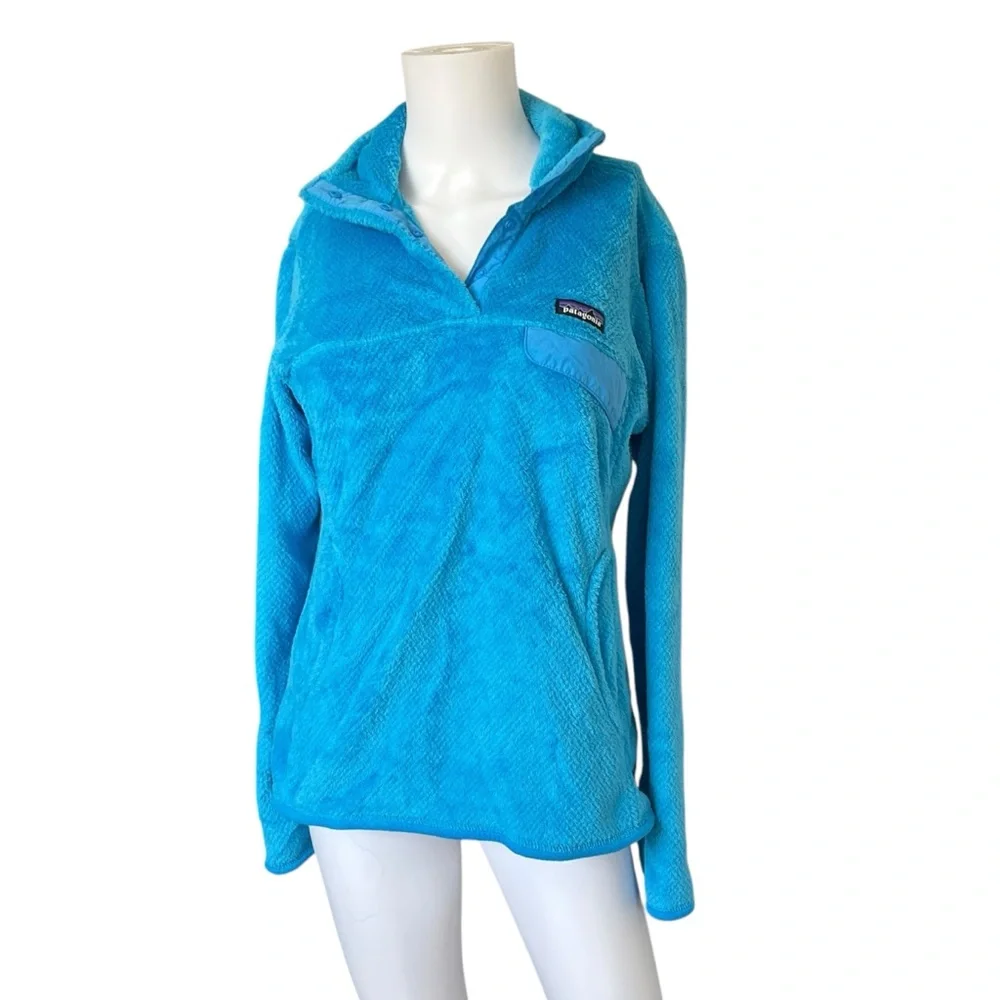 Patagonia Bright Blue Retool Snap T Pullover Sweater Womens Size Medium M