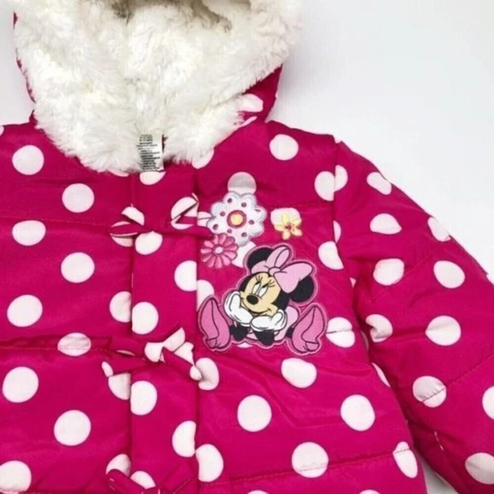 DISNEY Baby Girls Minnie Puffer Winter Jacket