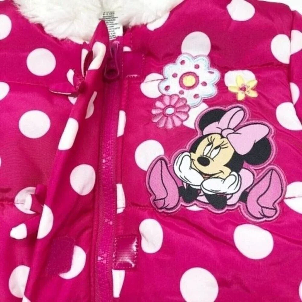 DISNEY Baby Girls Minnie Puffer Winter Jacket
