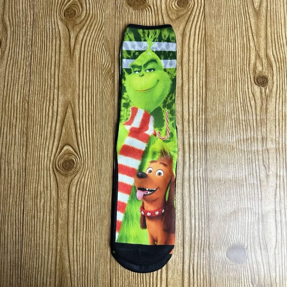 Grinch Crew Socks Dr Seuss Christmas The Grinch One Size Long Socks‎ Mid Calf