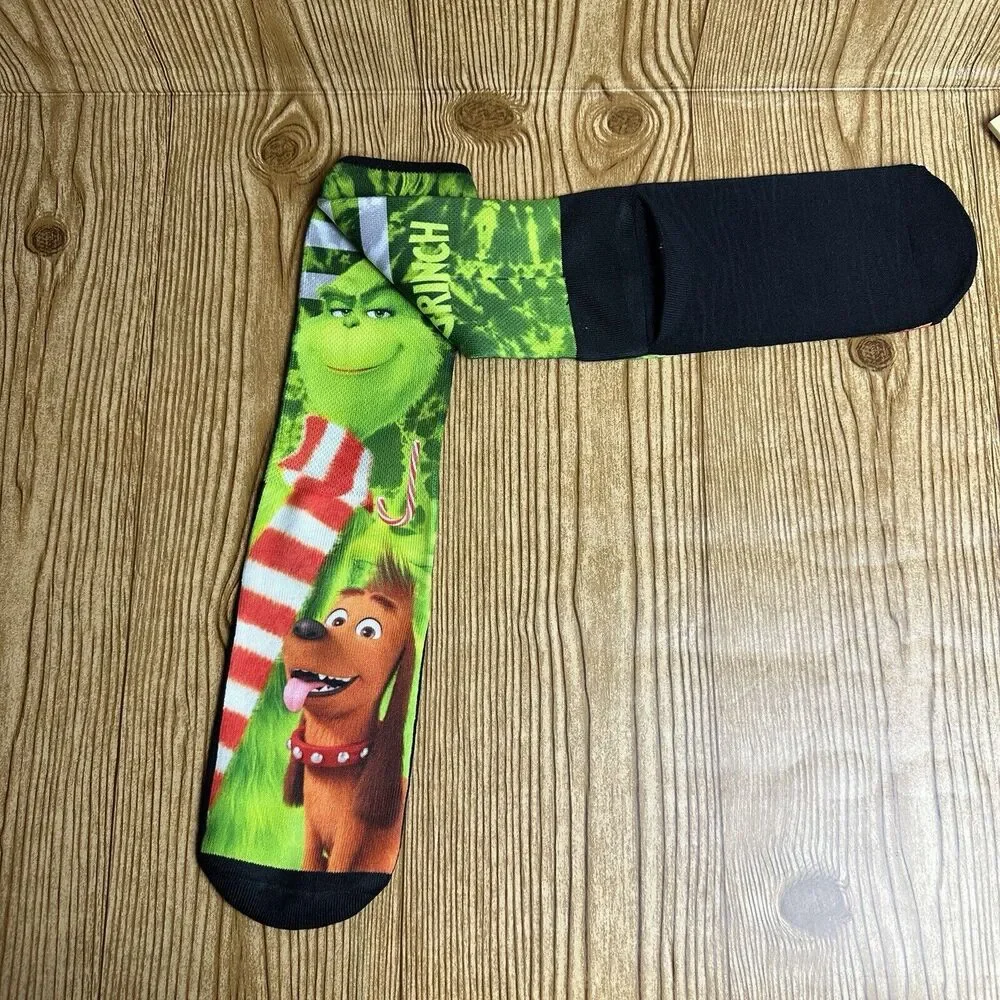 Grinch Crew Socks Dr Seuss Christmas The Grinch One Size Long Socks‎ Mid Calf