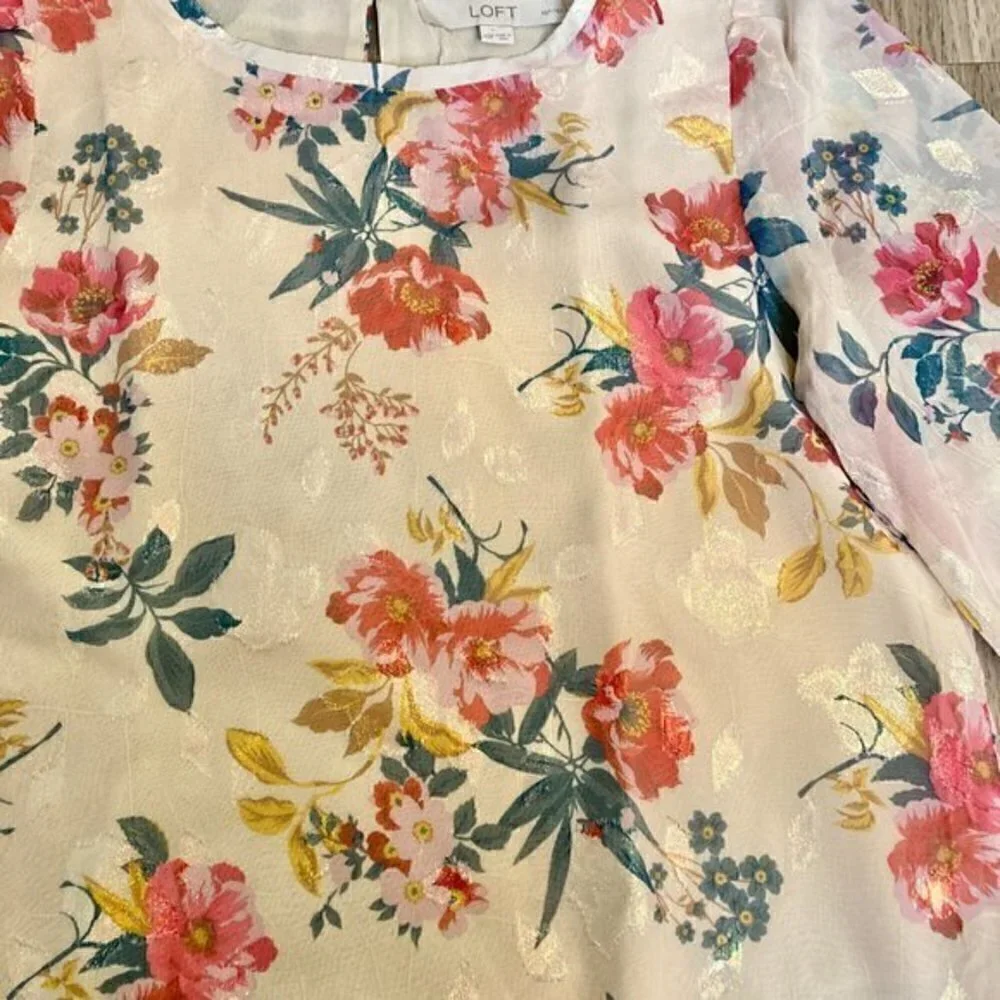LOFT floral ruffle
