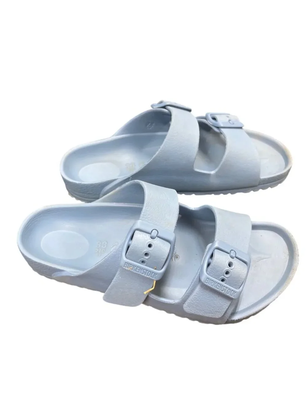 Birkenstock womens blue slip on designer casual sandals sz 33/3.5 SKU 10-520