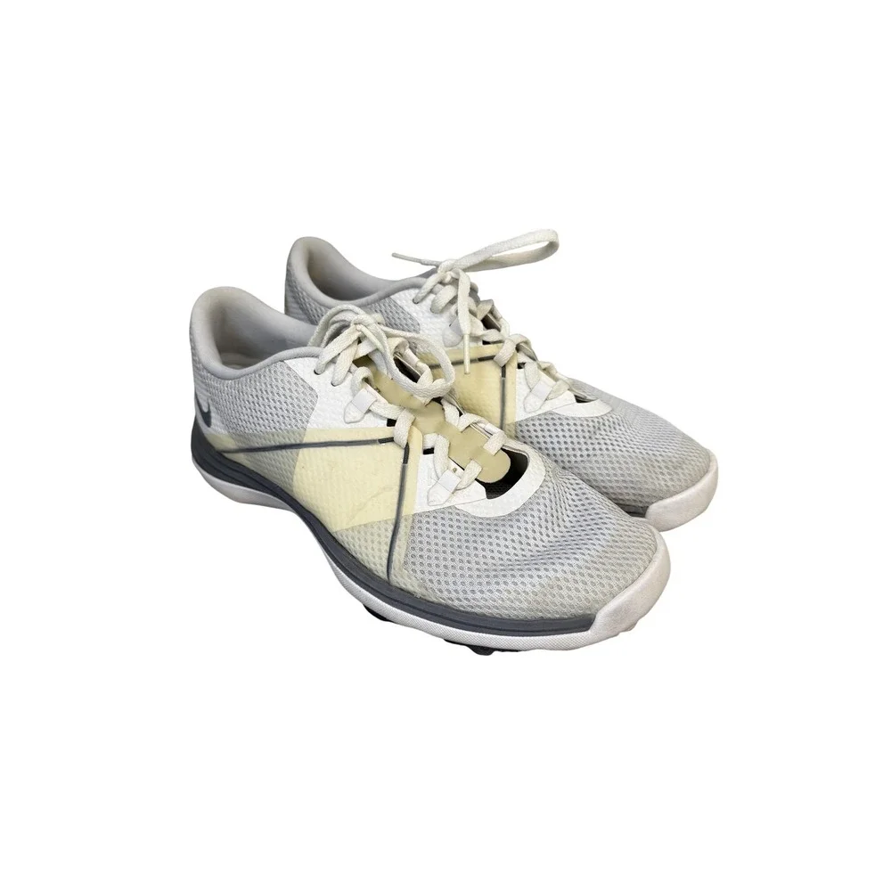 Nike Training Shoes Womens Size 8.5 White Gray‎ Lunarlon Sneakers 628539-002