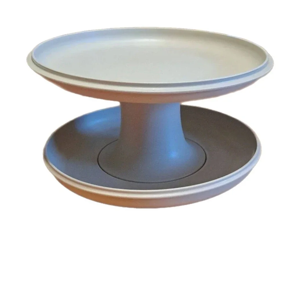 Vintage Tupperware Serve It All Pedestal Serving Plate Pie Cake Chips Dip Snacks