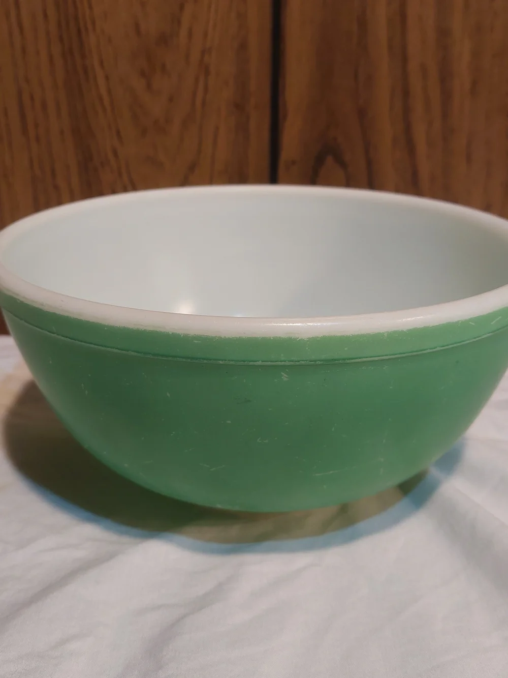 Vintage Pyrex Mixing Bowl Nesting Green 40s No Number On Bottom