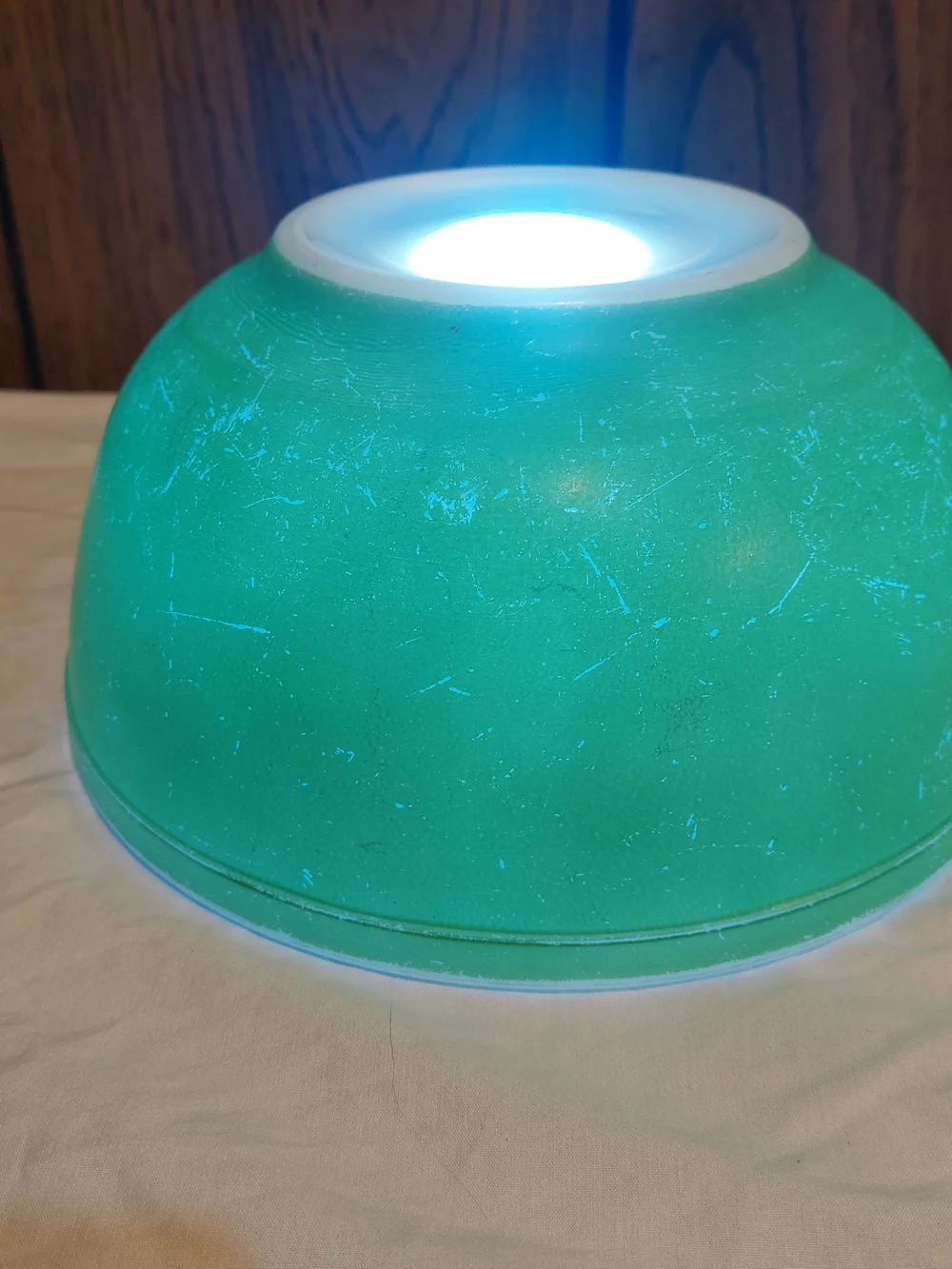 Vintage Pyrex Mixing Bowl Nesting Green 40s No Number On Bottom