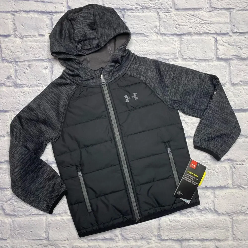 Under Armour Day Trekker Hooded Hybrid Jacket in Black/Gray
