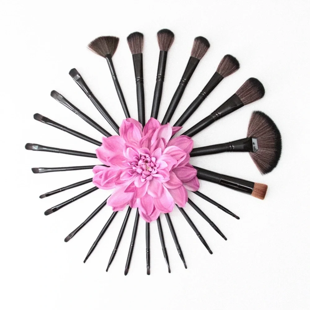 Black Face Eye Lip Make-Up Brushes Set