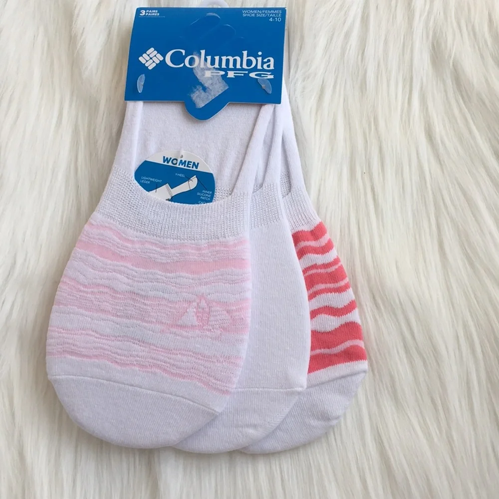 NWT Columbia PFG Women’s 3 Pk Water Stripe Liner Socks