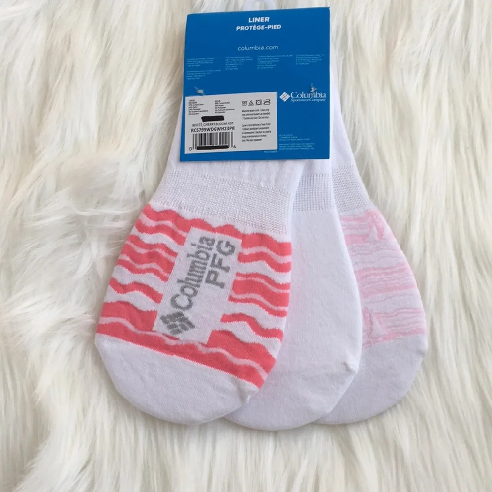 NWT Columbia PFG Women’s 3 Pk Water Stripe Liner Socks
