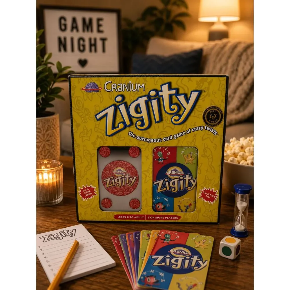 NEW Cranium Zigity Card Game Sealed 4-in-1 Family Party Game w/ Collectible Tin