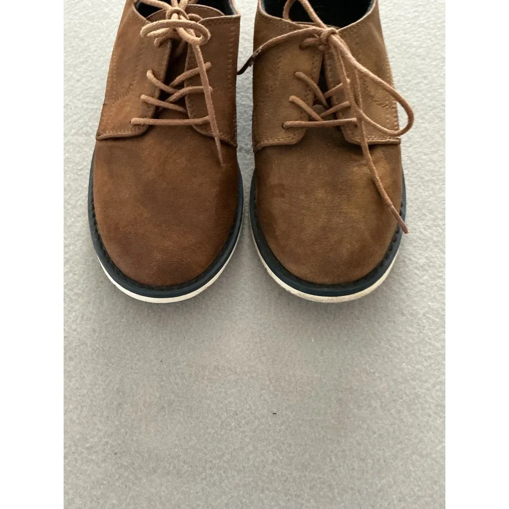 The Childrens Place Oxford Shoes Size 5 Cognac Brown Faux Suede Lace Up