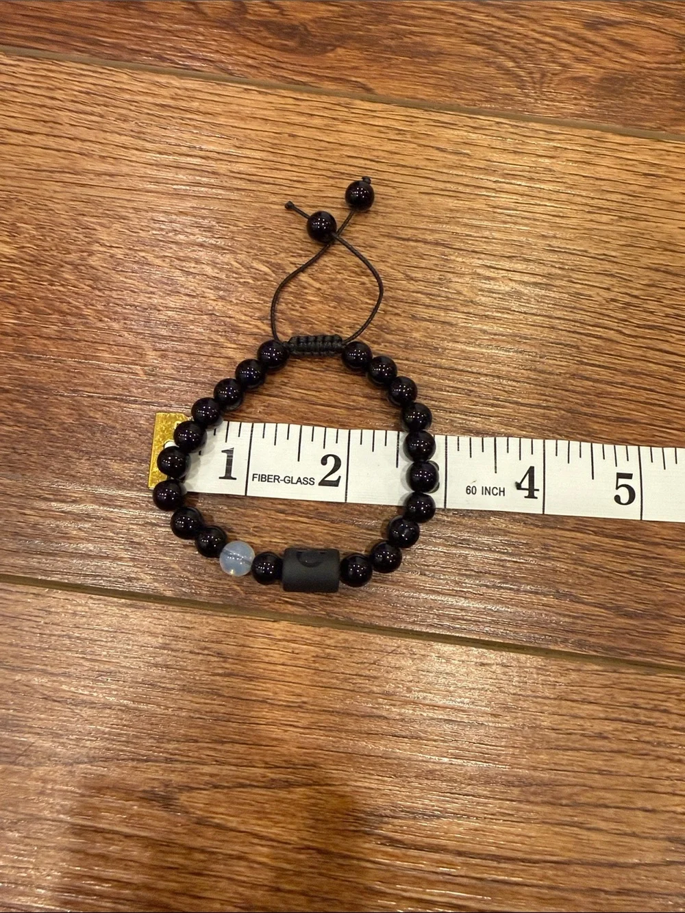 Gemstone Adjustable Bracelet with Accent Bead
